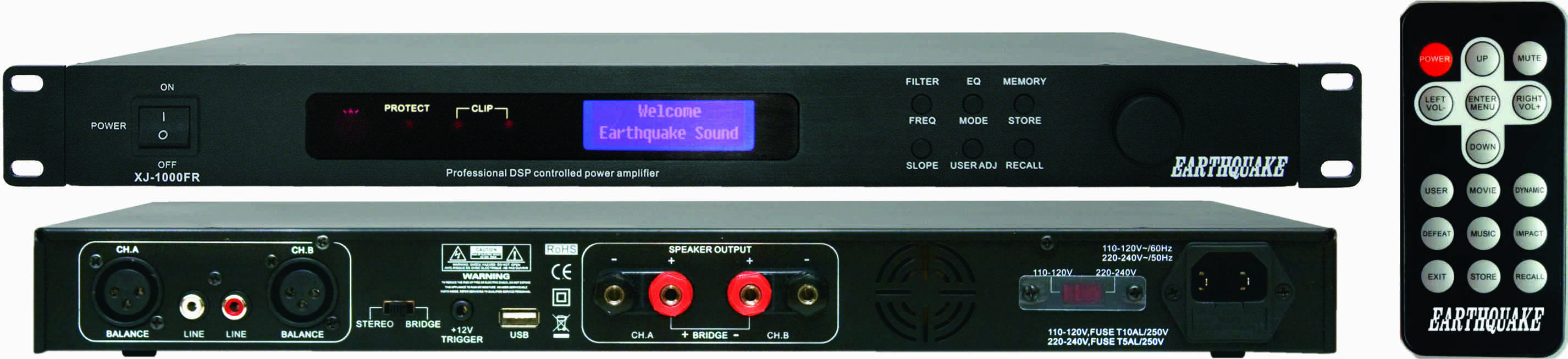 Earthquake Sound XJ-1000FR amplifier (black)(each) - Click Image to Close